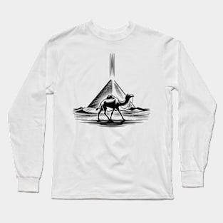 Mystical Camel and Pyramid Energy Beam Long Sleeve T-Shirt